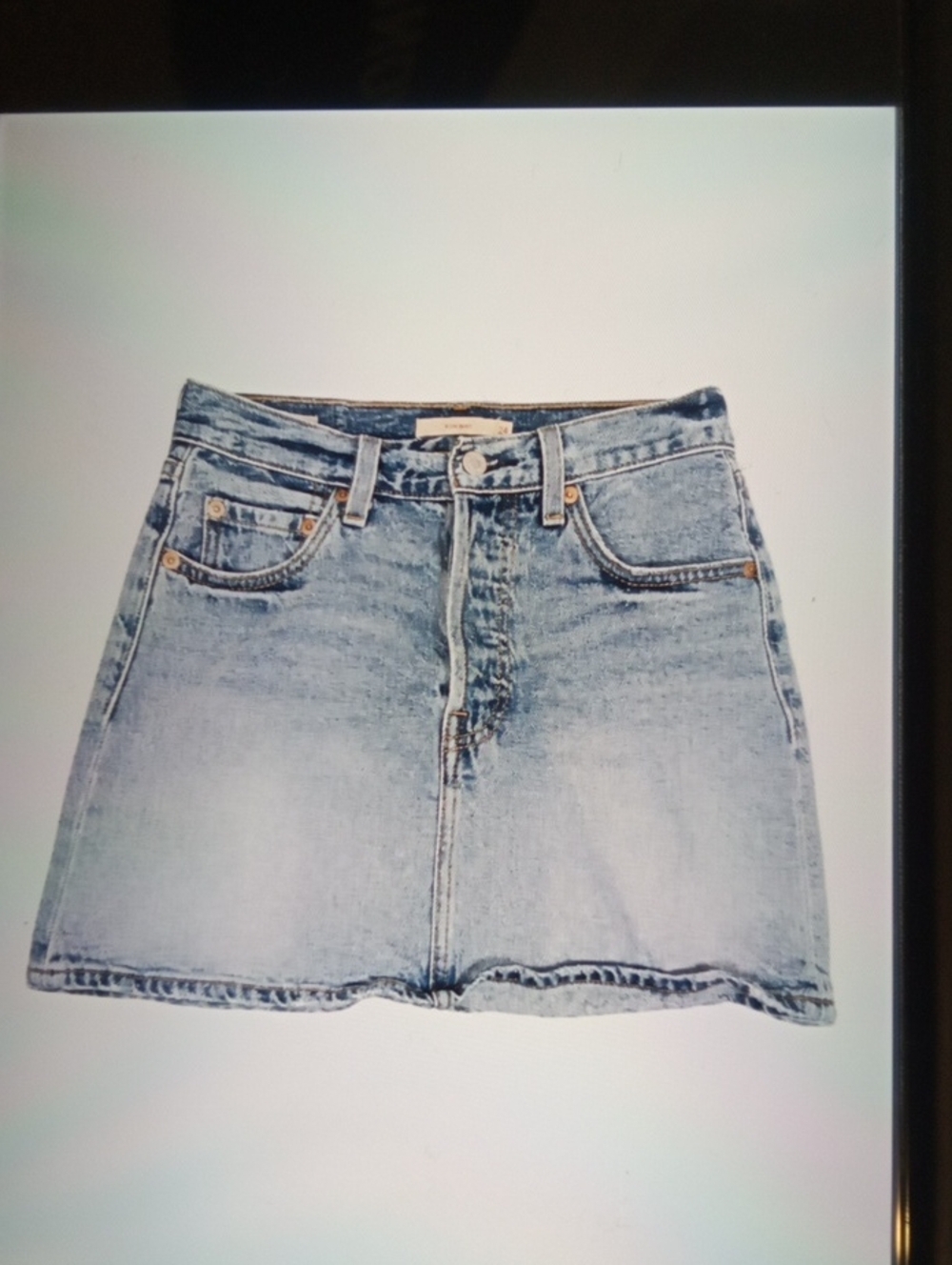 Levis Premium Icon Mini Denium Skirt Light Wash Festival Streetwear Womens 24